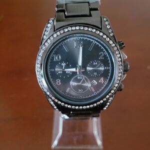 Brand New Women's Black Fashion Watch with Diamond Bezel